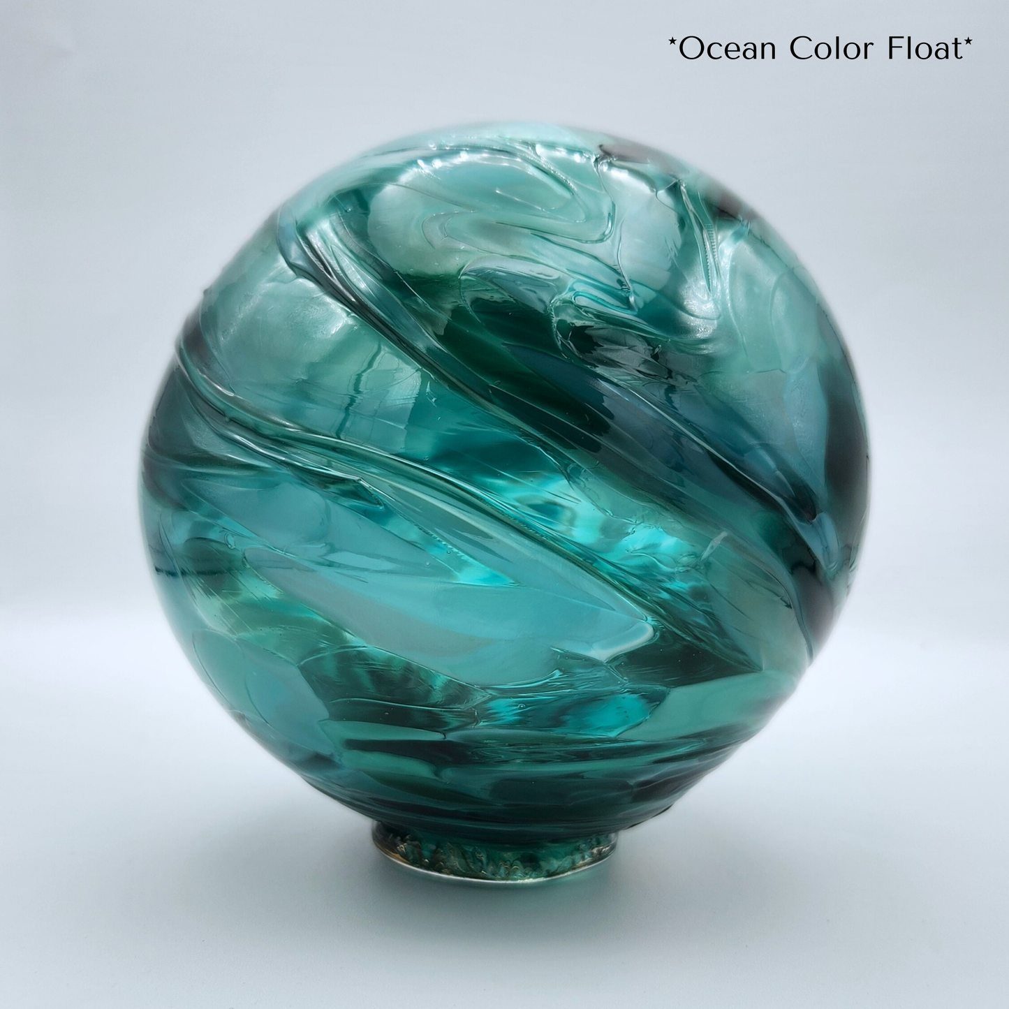 Ocean Glass Float – Handblown Ornament in Blues & Teals