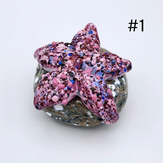Hand Sculpted Glass Starfish on 'Rocks' by Tim “Lefty” Jaquet