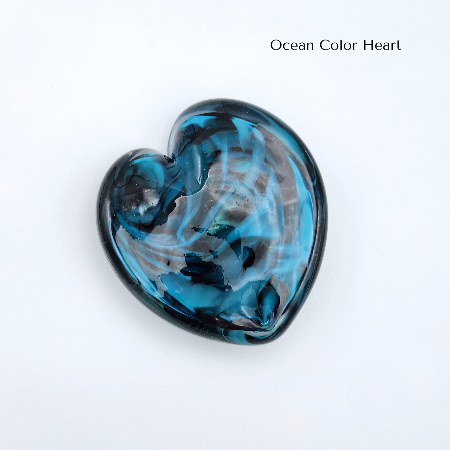 Handblown Solid Glass Heart Paperweight - Keepsake