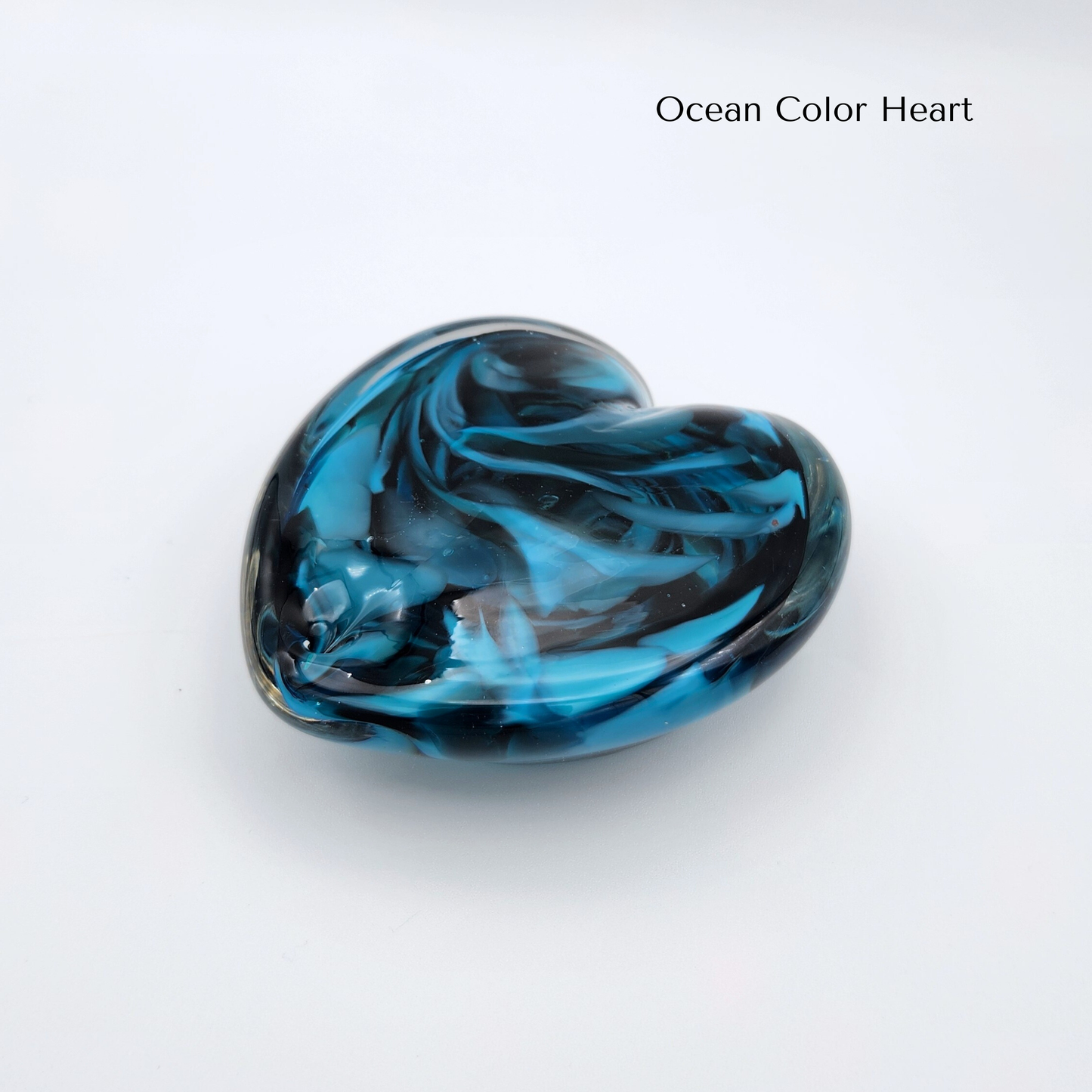 Handblown Solid Glass Heart Paperweight - Keepsake