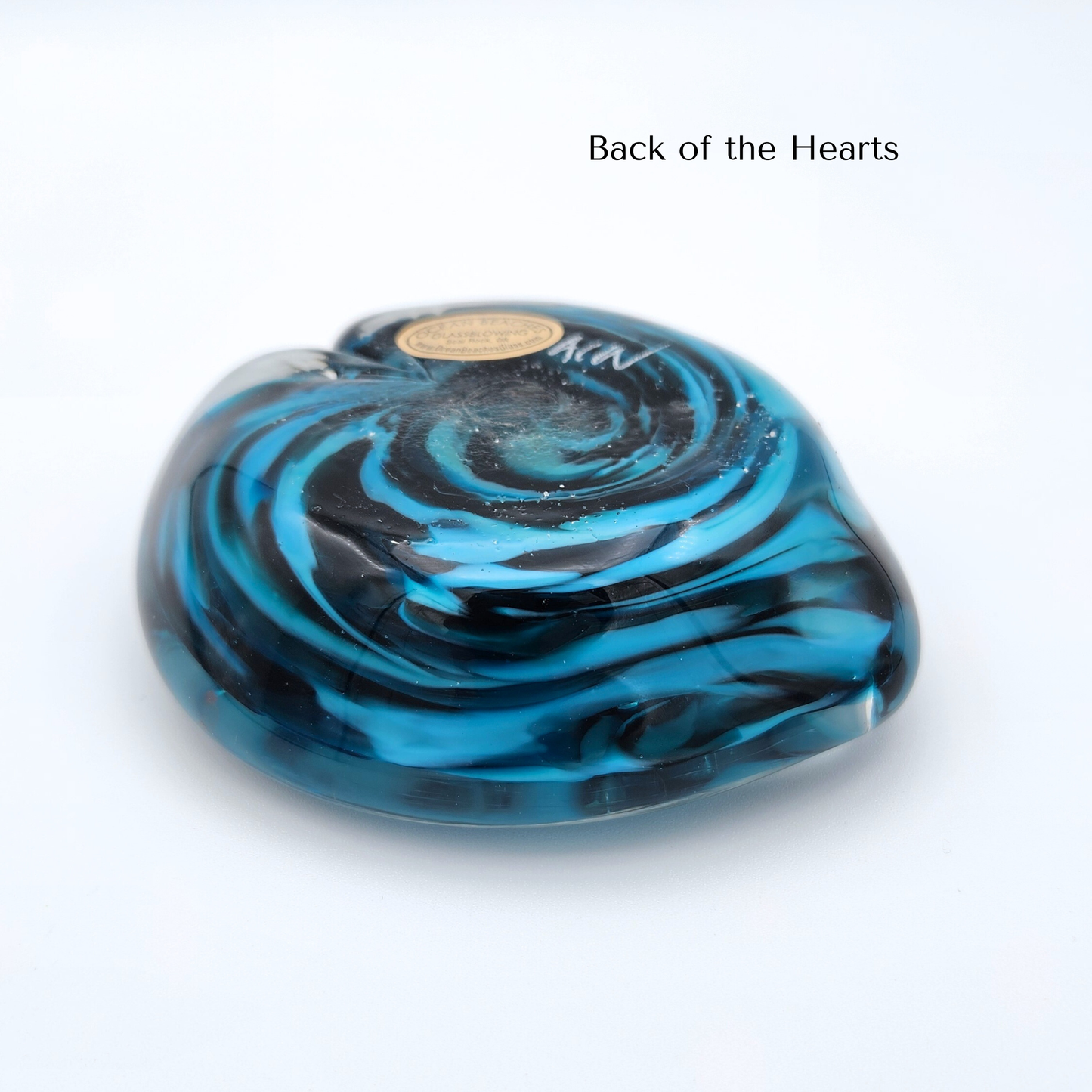 Handblown Solid Glass Heart Paperweight - Keepsake