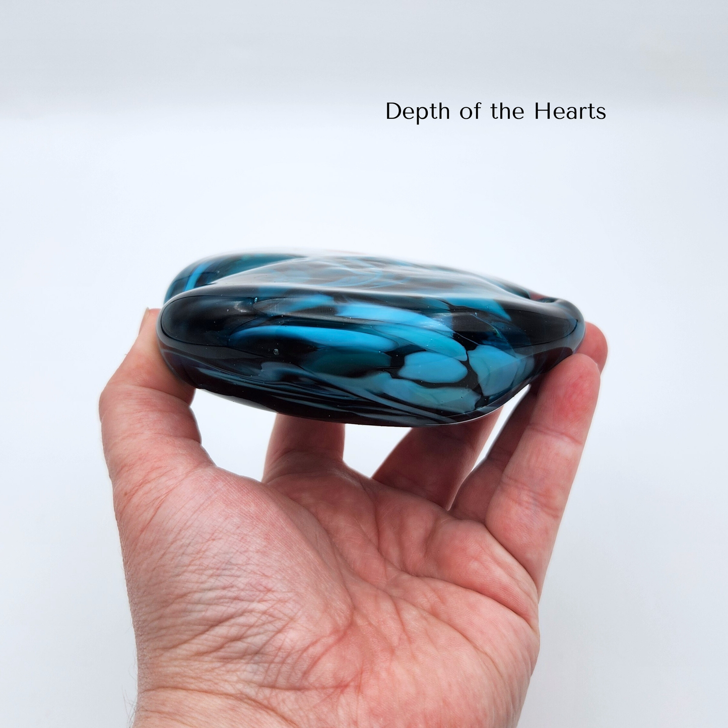 Handblown Solid Glass Heart Paperweight - Keepsake
