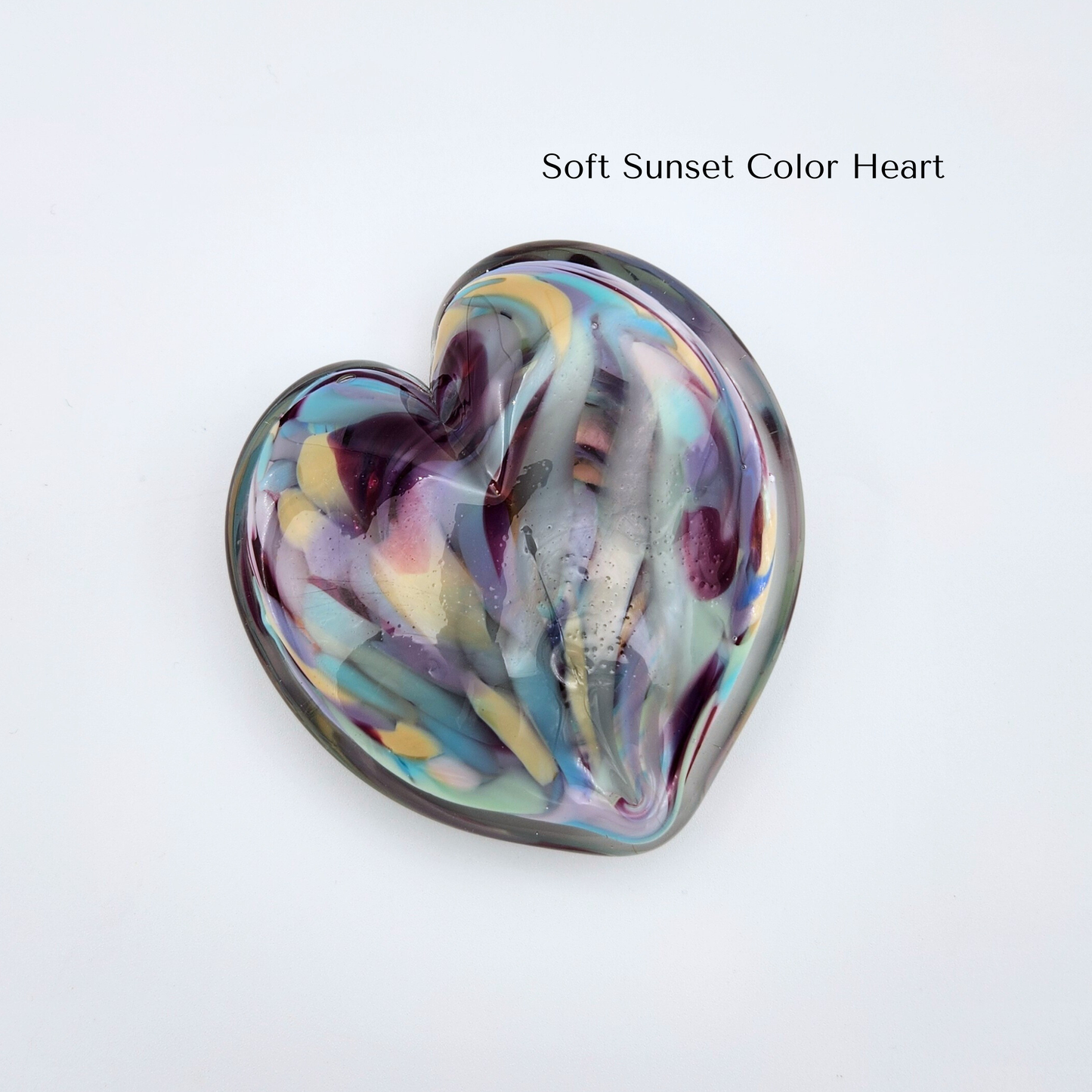 Handblown Solid Glass Heart Paperweight - Keepsake