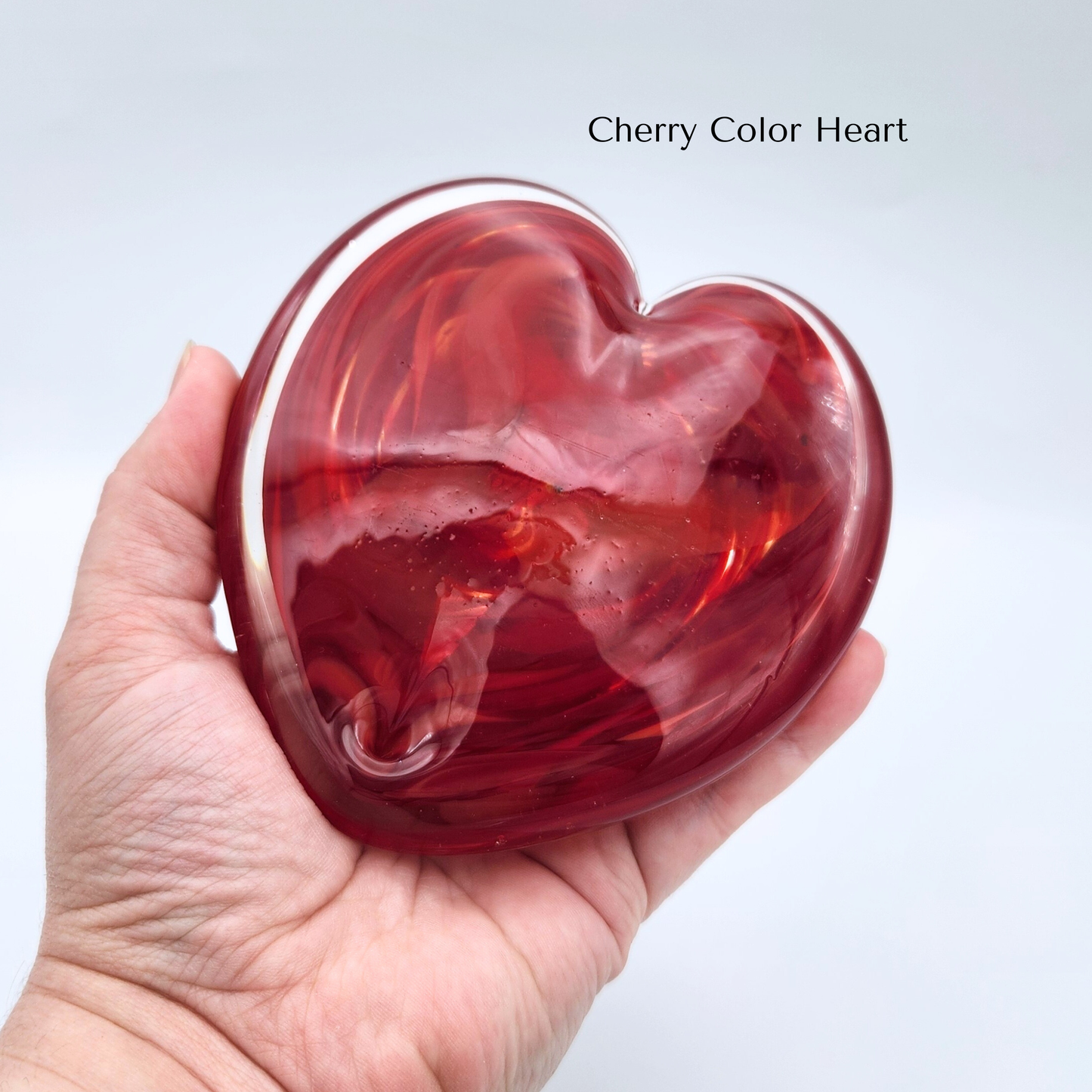 Handblown Solid Glass Heart Paperweight - Keepsake