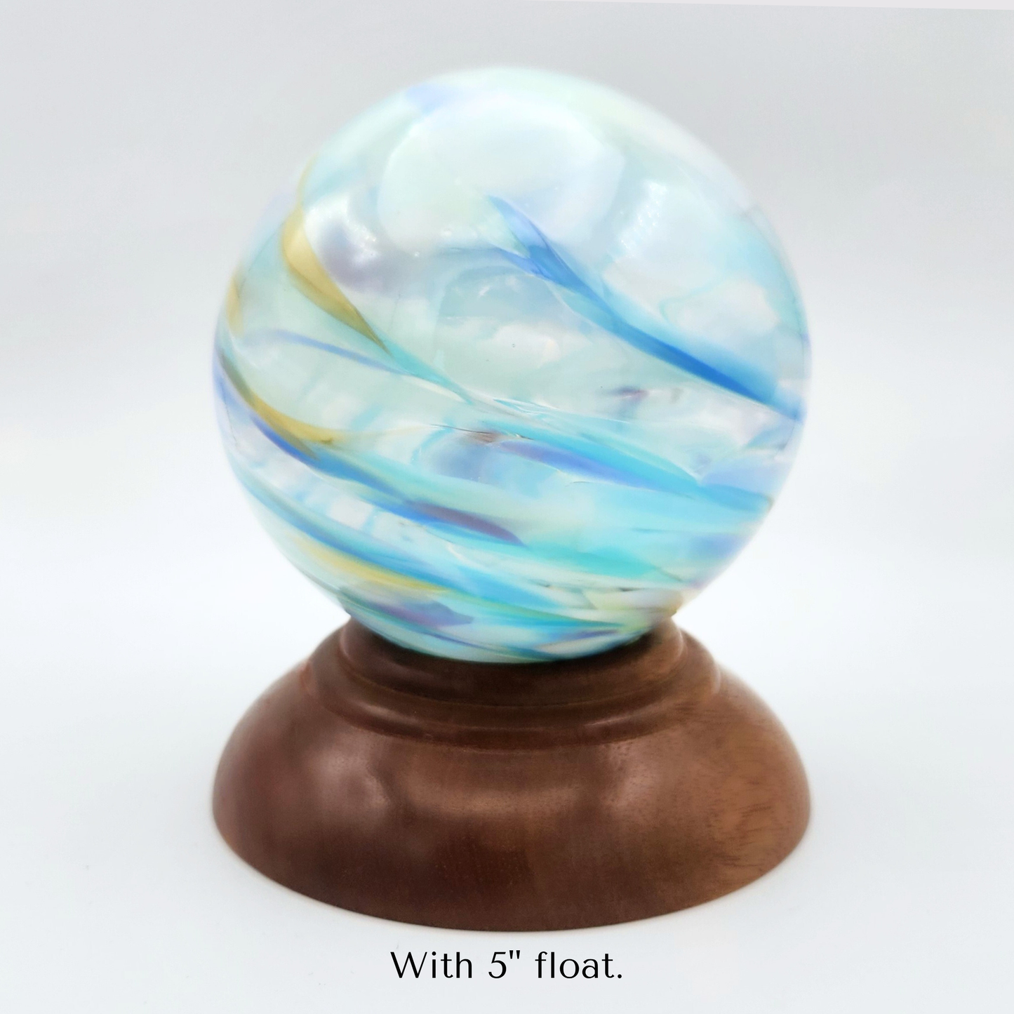 Handmade Wood Float Stand – Round Base Display for Glass Floats