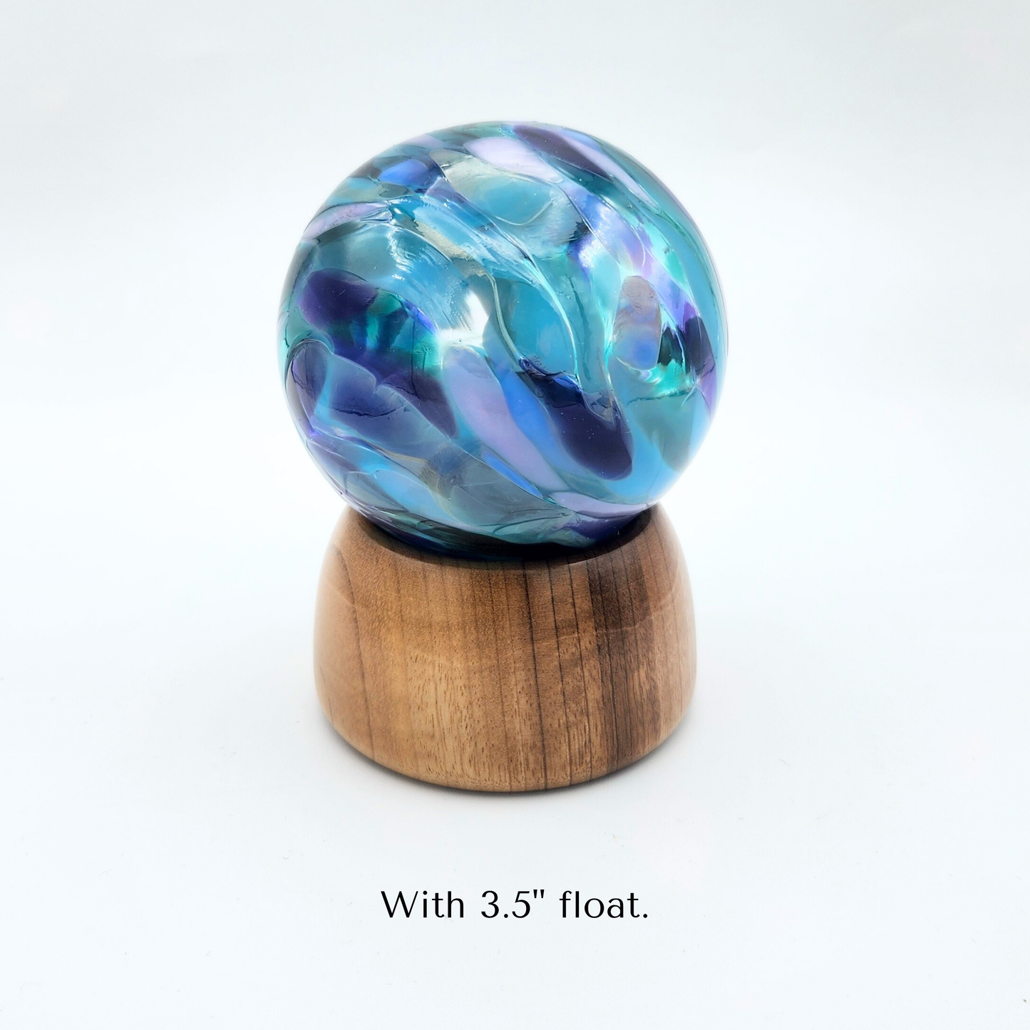 Small Handmade Wood Float Ring – Round Stand Display Base for Glass Floats