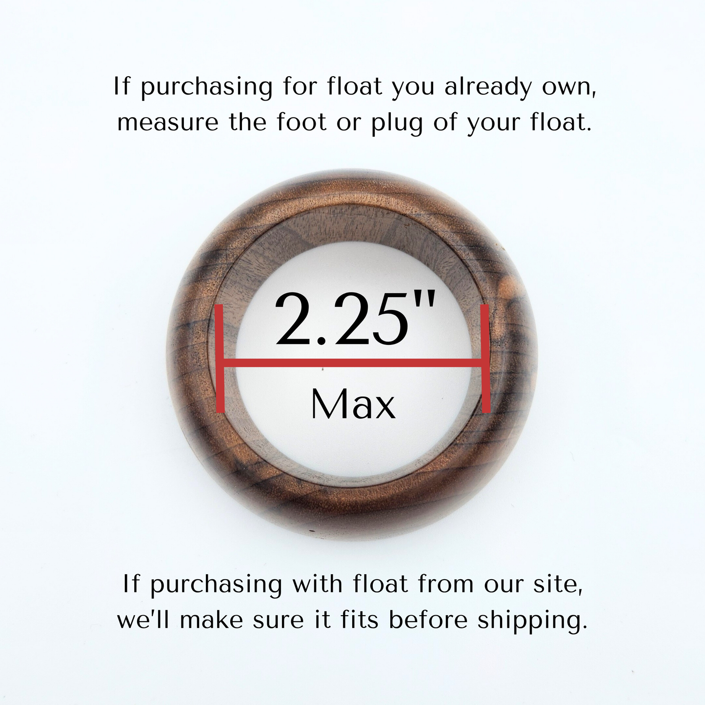 Small Handmade Wood Float Ring – Round Stand Display Base for Glass Floats