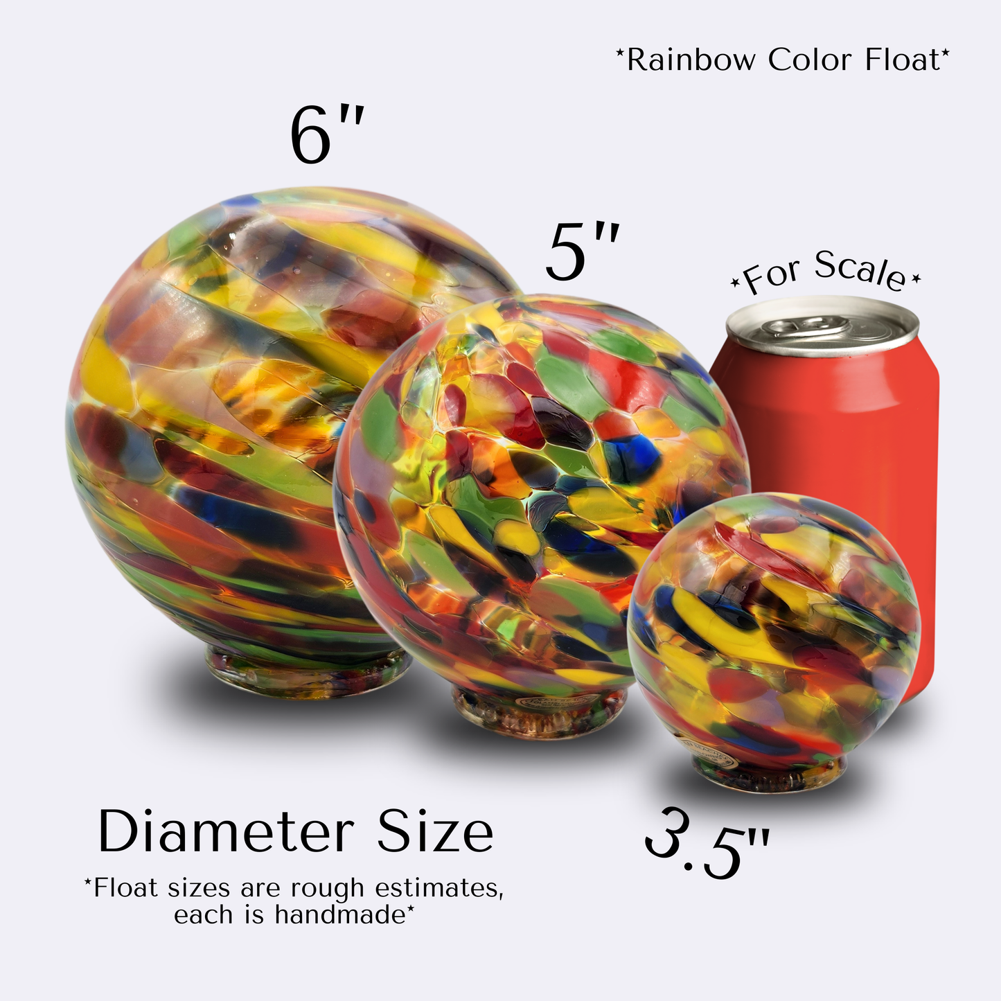 Yellowfin Glass Float – Handblown Ornament in Blue, Yellow & Grey