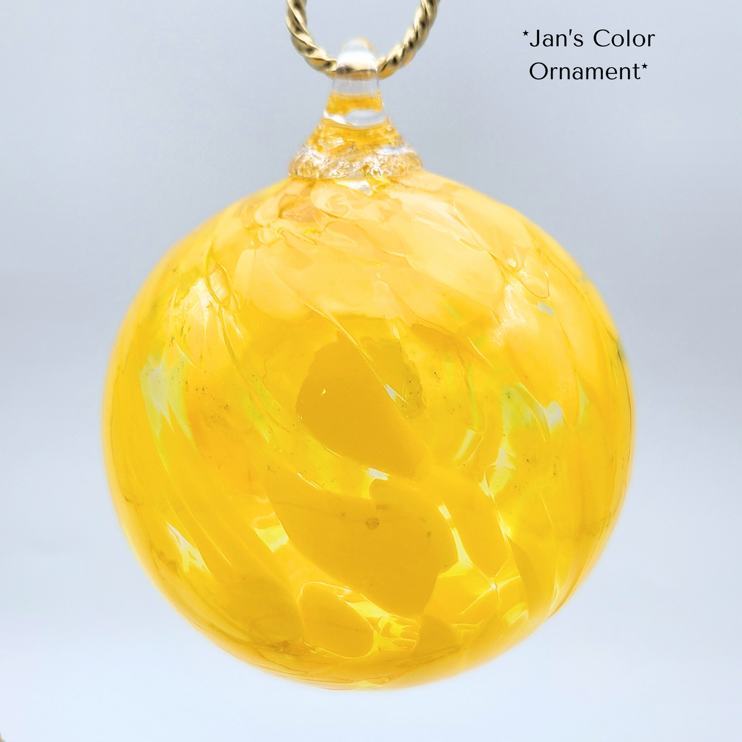 Jan's Mix Glass Float – Handblown Yellow Ornament