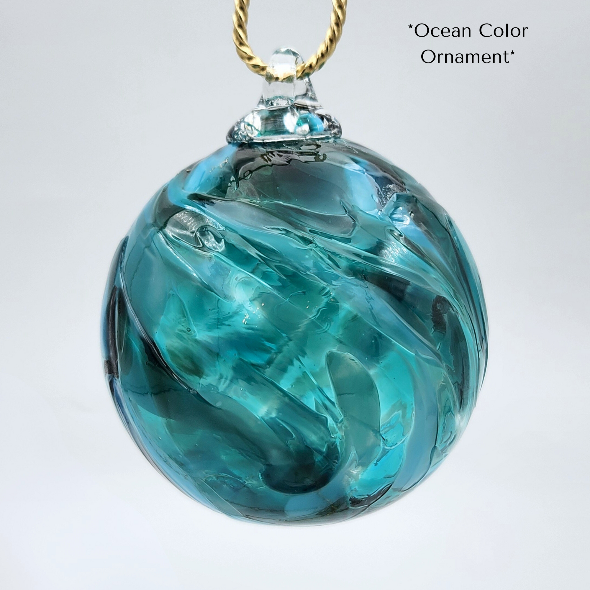 Ocean Colors Teal Float - Glass Ball - Ornament