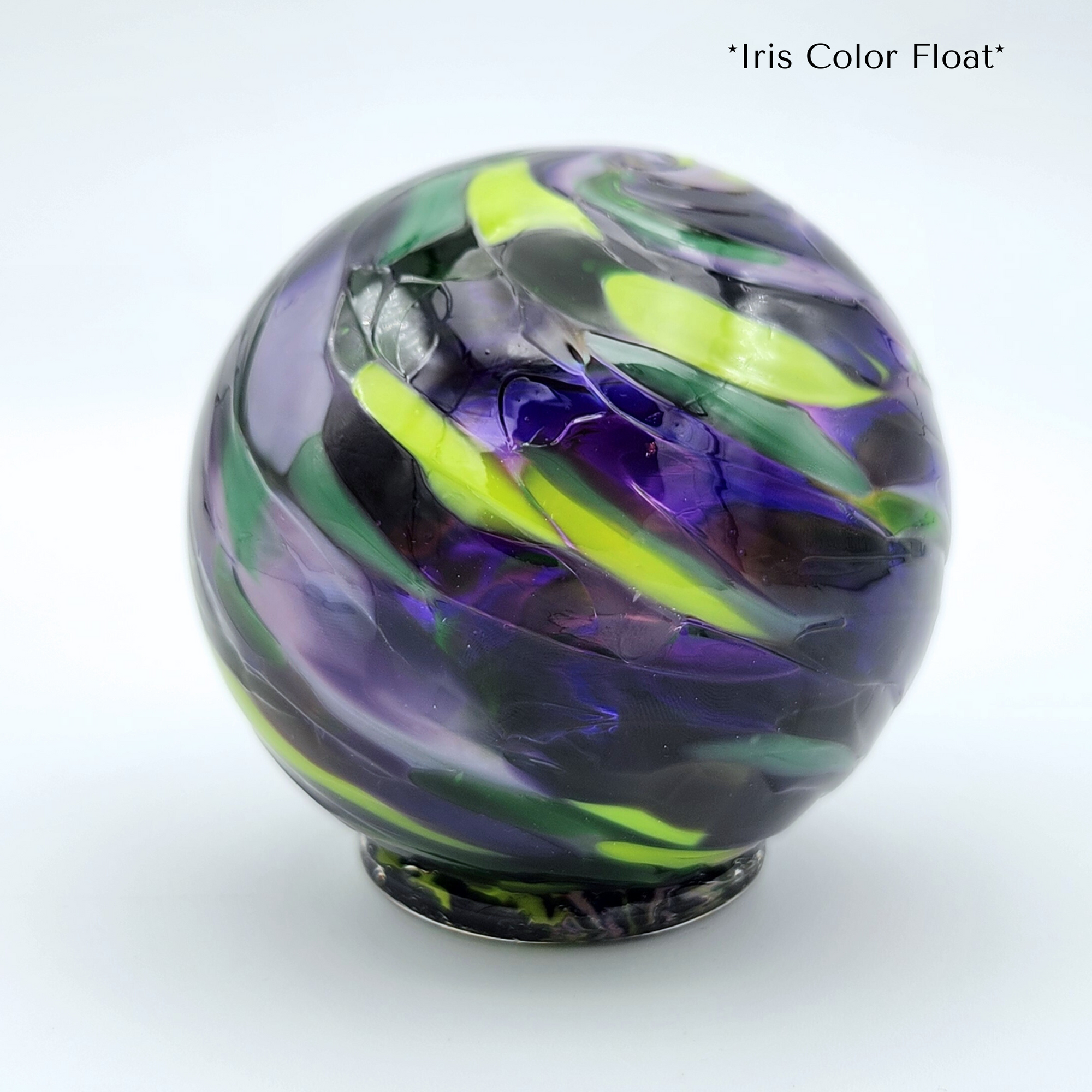 Iris Colored Float - Purple and Green Colored Glass Ball - Ornament