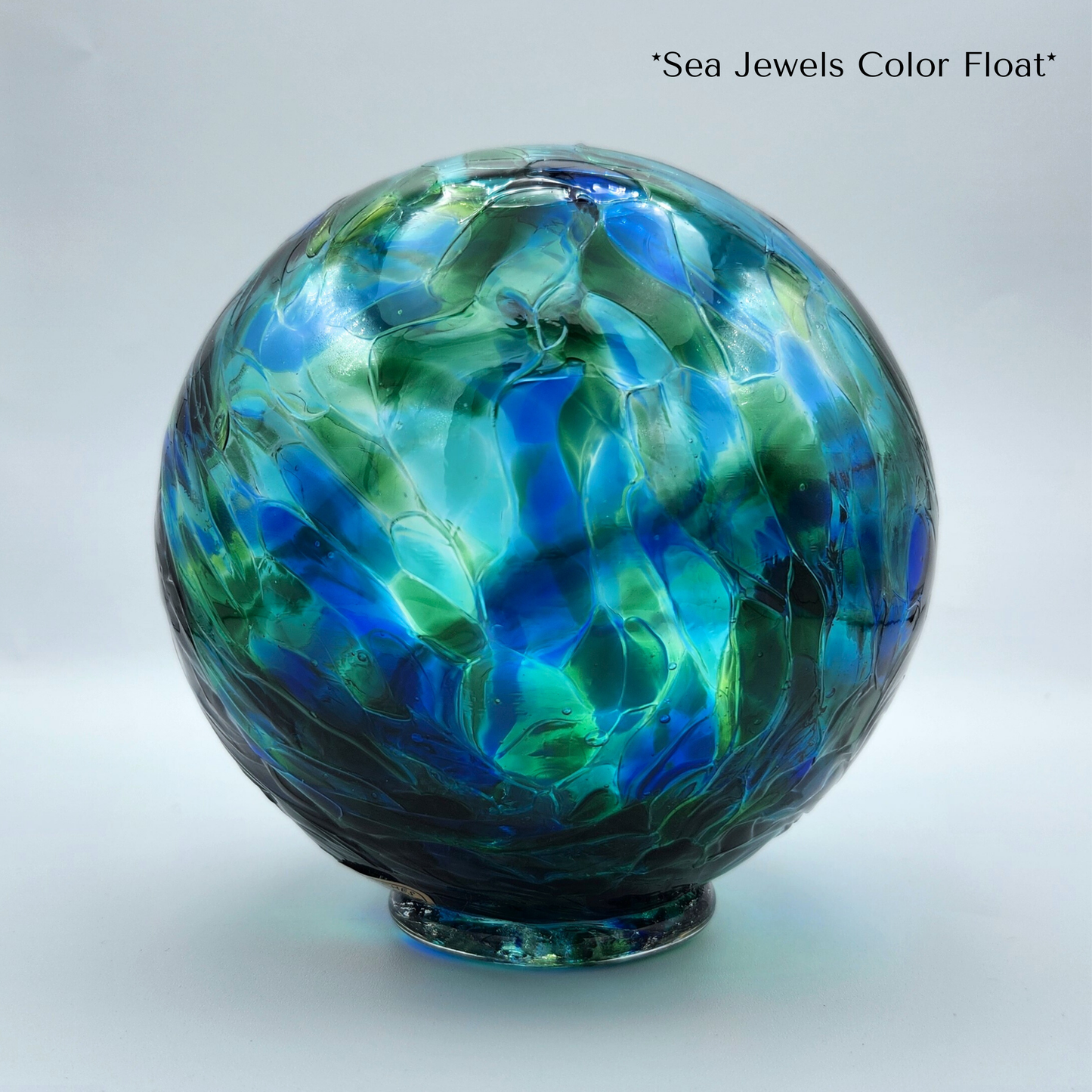 Sea Jewels Glass Float – Handblown Ornament in Ocean Blues & Sea Greens