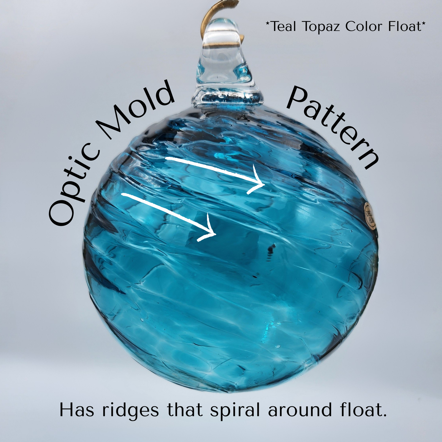 Yellowfin Glass Float – Handblown Ornament in Blue, Yellow & Grey