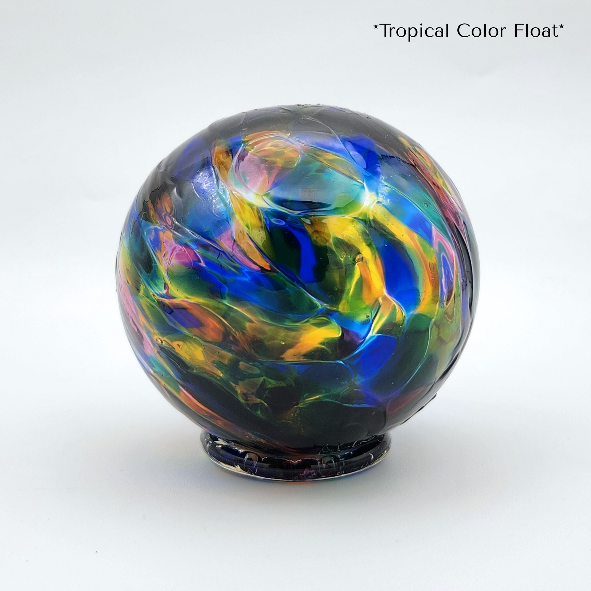 Tropical Colored Float - Pink, Blue, and Green Colored Glass Ball - Ornament