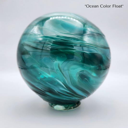 Ocean Glass Float – Handblown Ornament in Blues & Teals