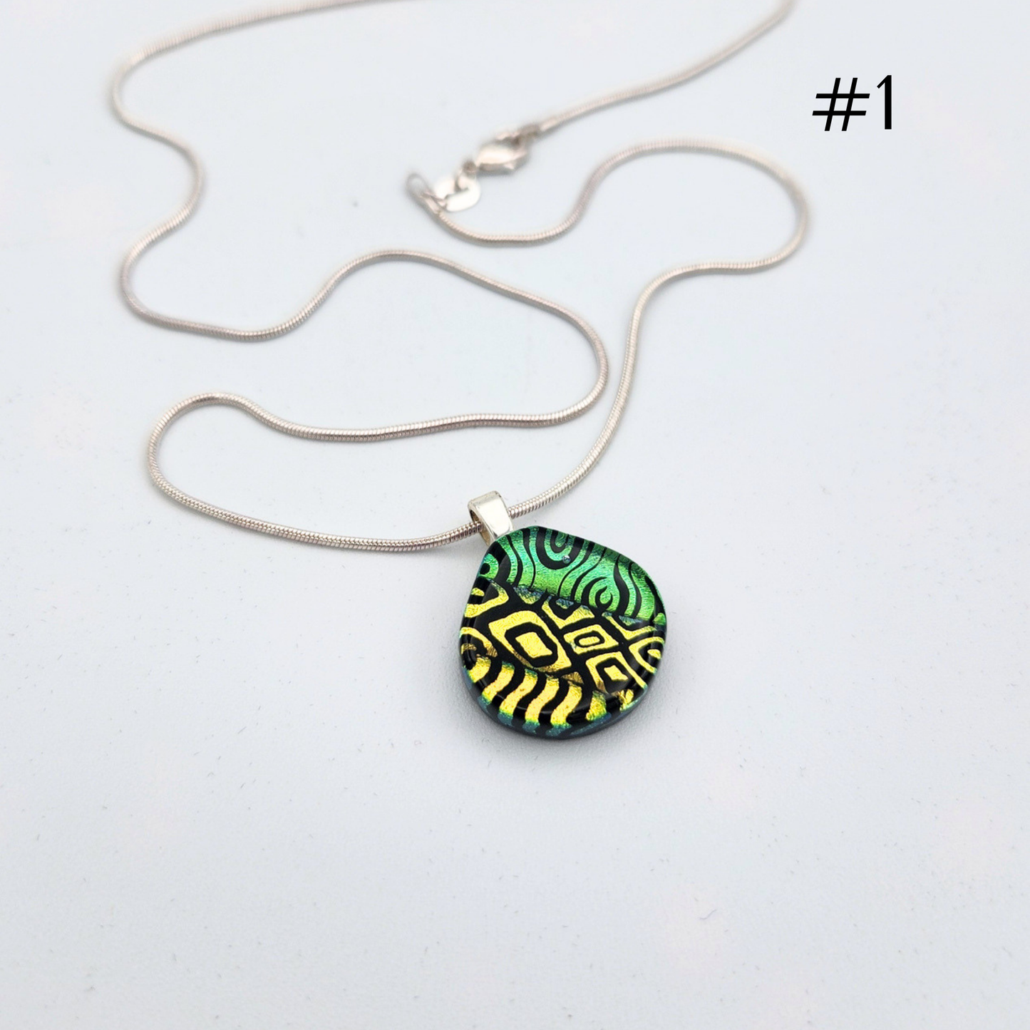 One-of-a-Kind Dichroic Glass Necklace by Farhad Nooshazar