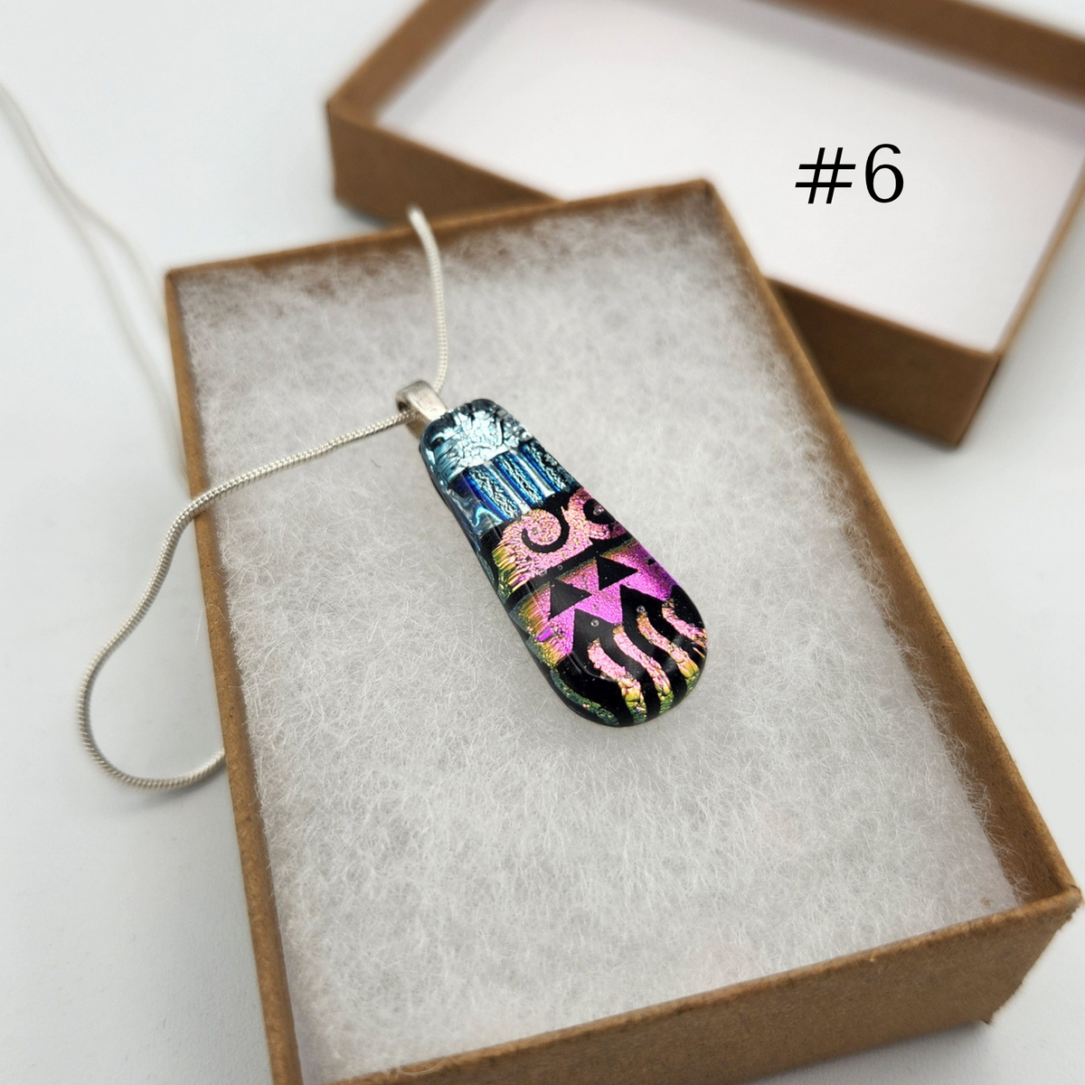 One-of-a-Kind Dichroic Glass Necklace by Farhad Nooshazar