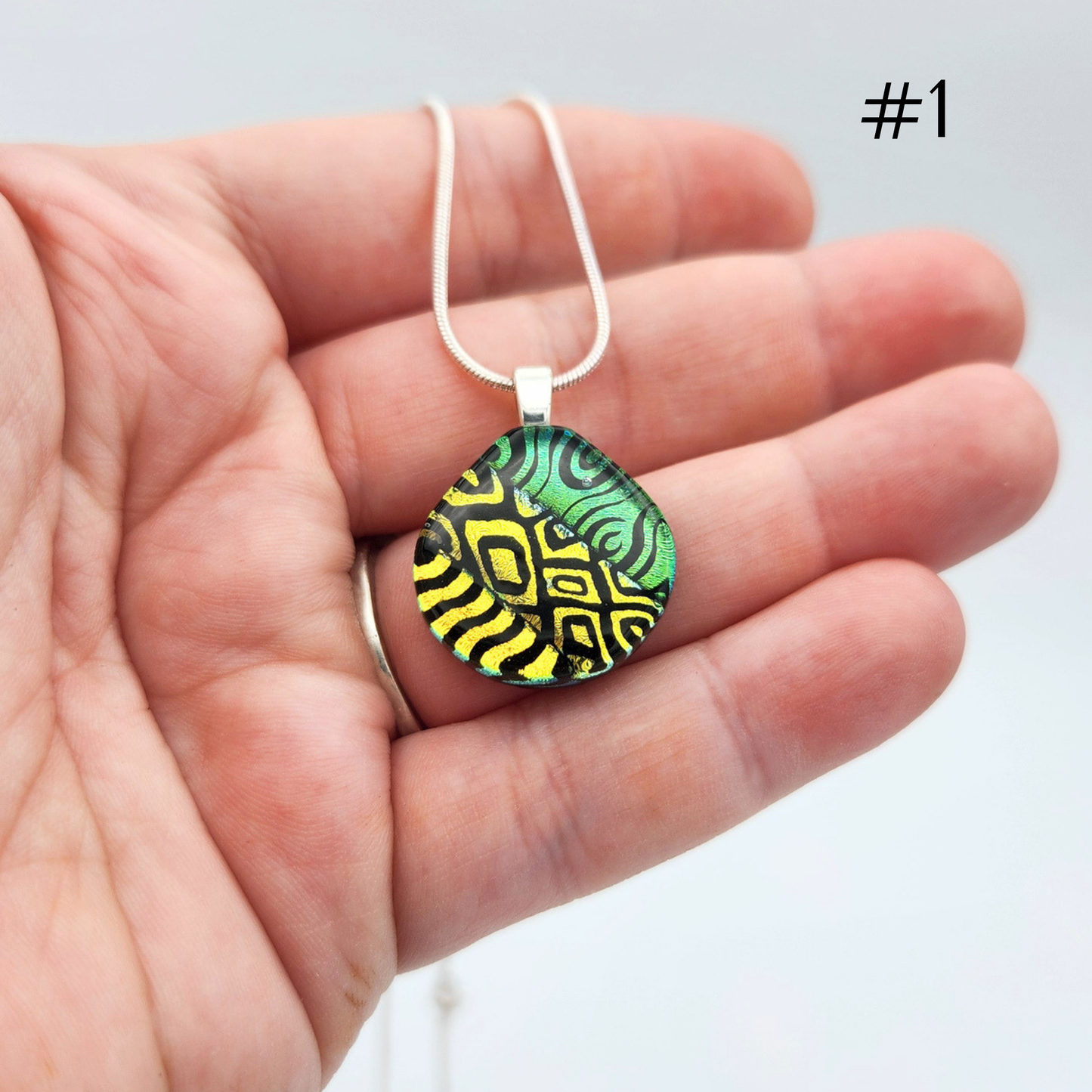 One-of-a-Kind Dichroic Glass Necklace by Farhad Nooshazar