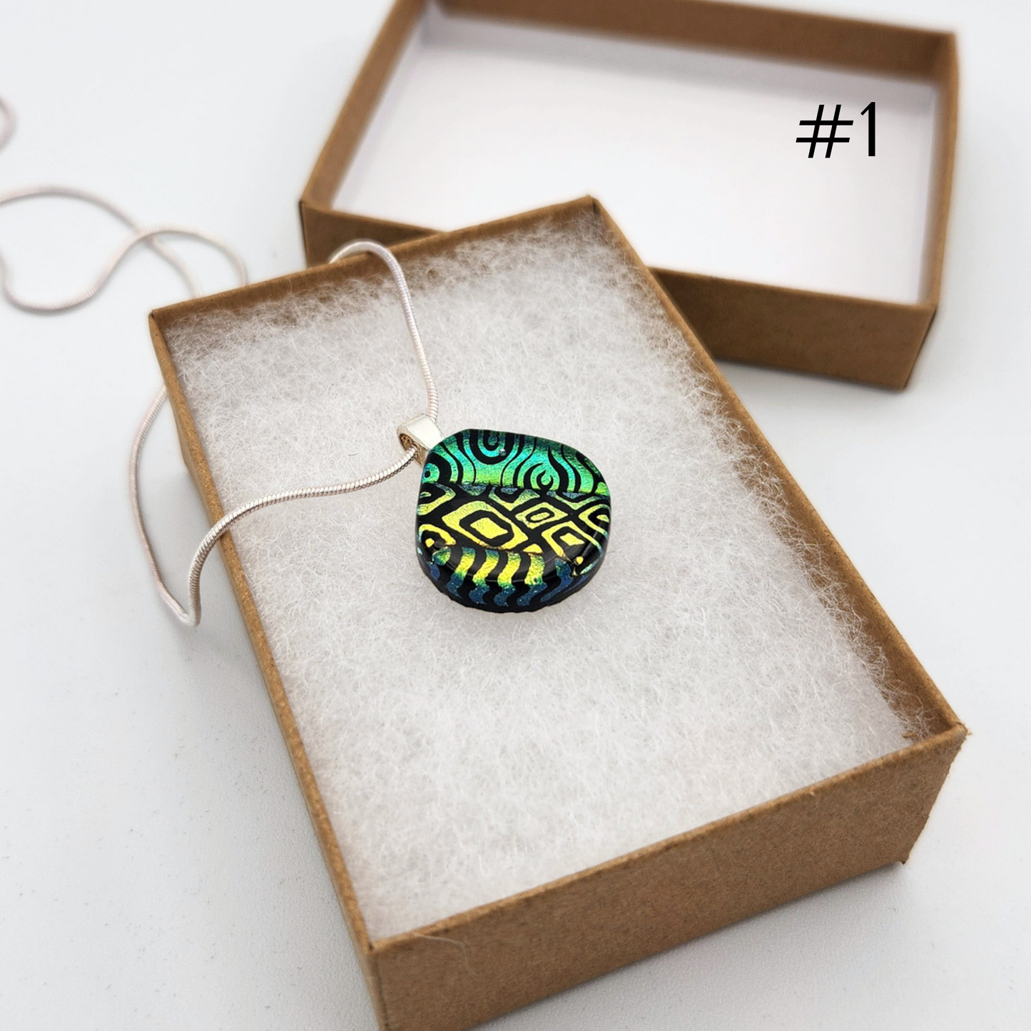 One-of-a-Kind Dichroic Glass Necklace by Farhad Nooshazar