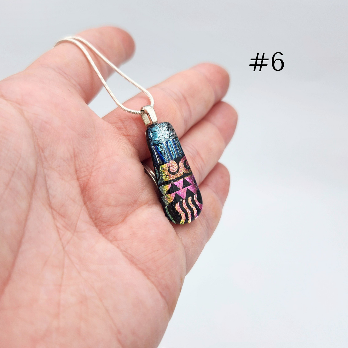 One-of-a-Kind Dichroic Glass Necklace by Farhad Nooshazar