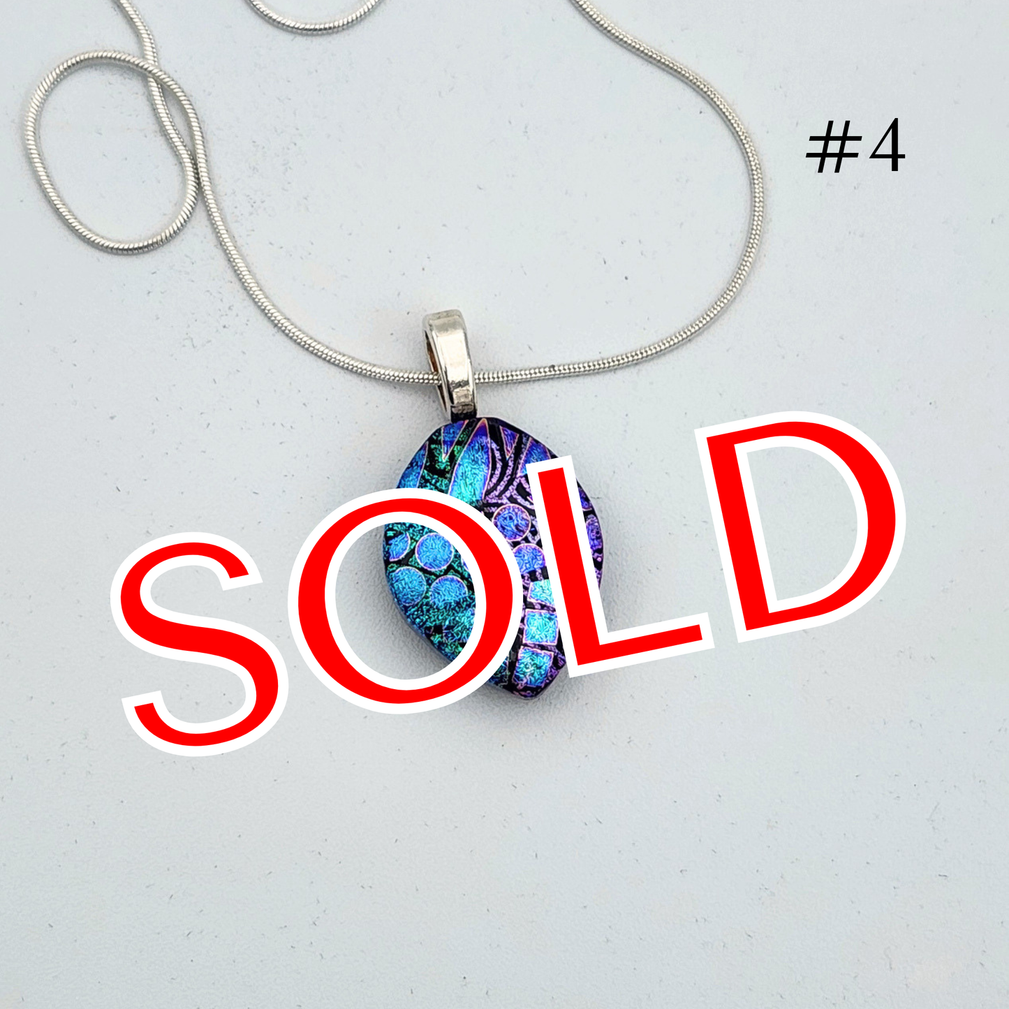 One-of-a-Kind Dichroic Glass Necklace by Farhad Nooshazar