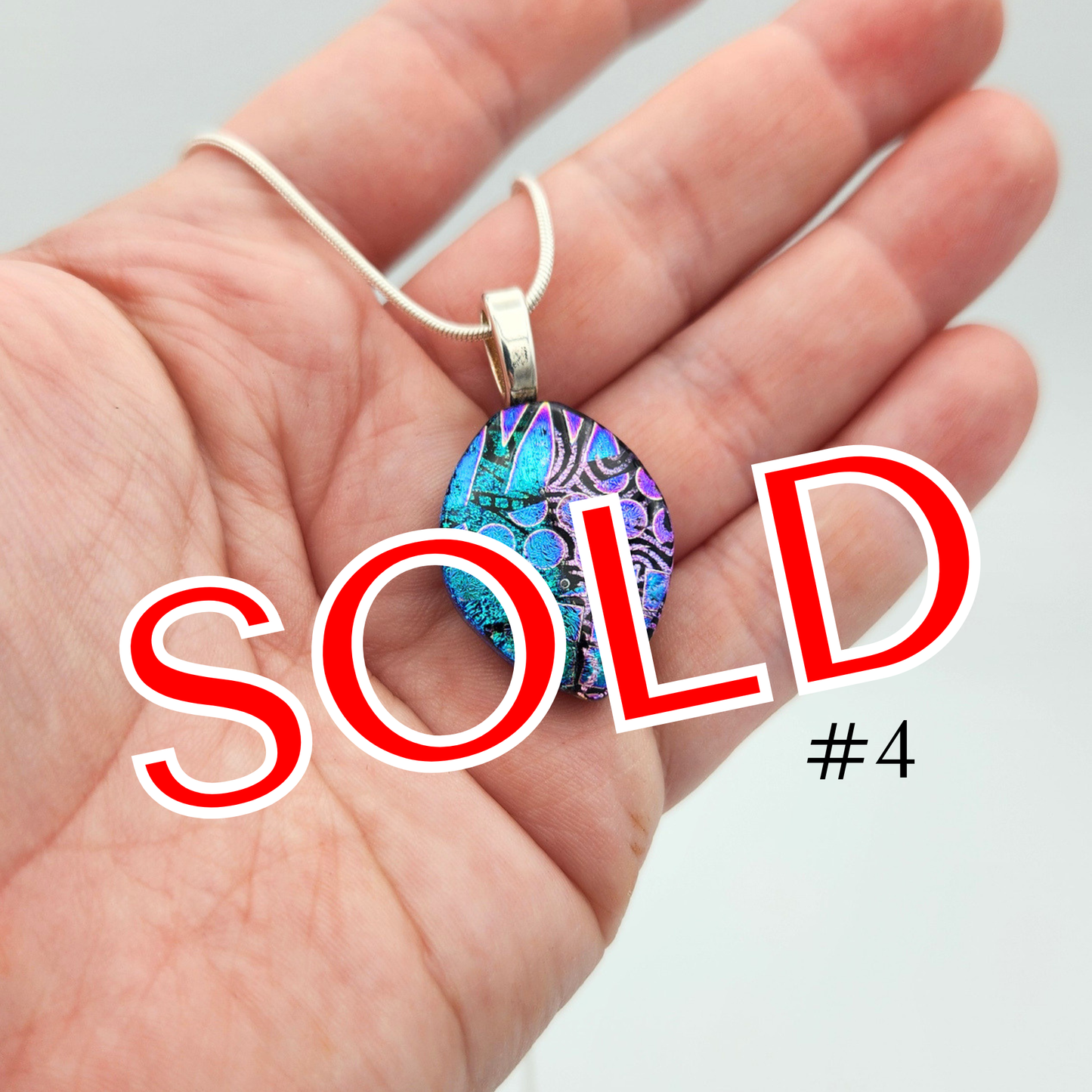 One-of-a-Kind Dichroic Glass Necklace by Farhad Nooshazar