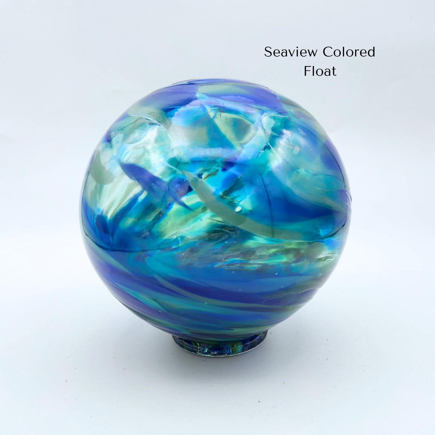 Seaview Mix Glass Float – Handblown Ornament in Blues and Greens